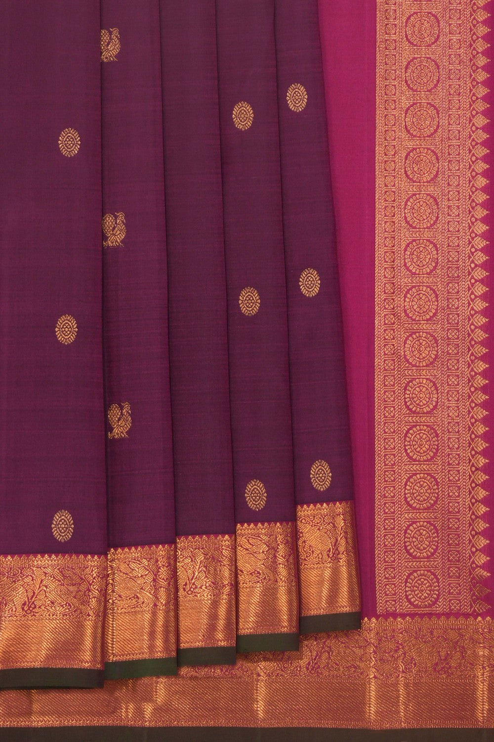 Image of Kanchi Silk Violet Saree